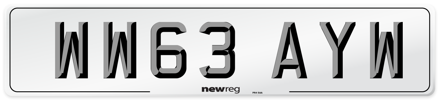 WW63 AYW Number Plate from New Reg